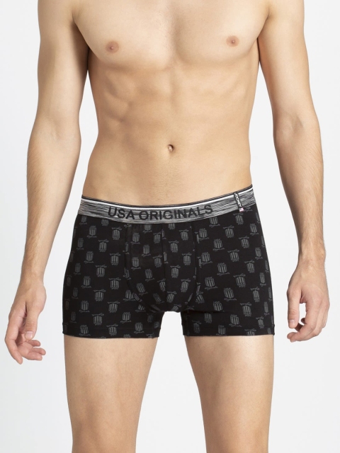 

Jockey Men Black & Grey Printed Trunks US70-0105