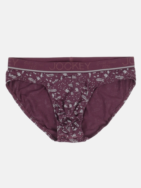 

Jockey Men Burgundy & Grey Printed Briefs HG05-0105-PURPR
