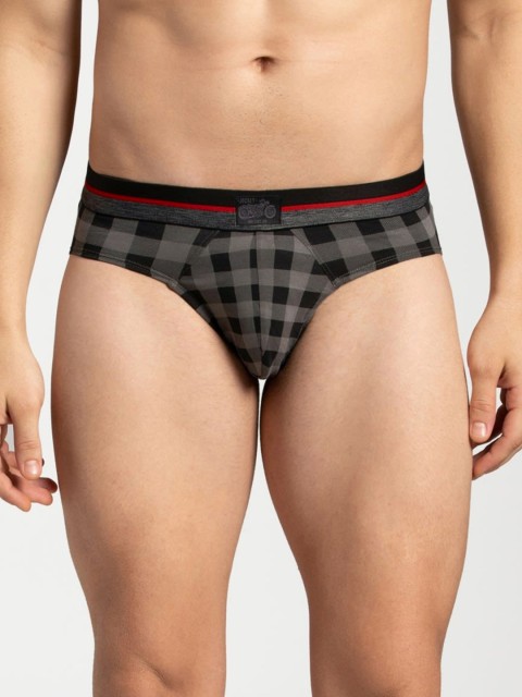 

Jockey Men Black & Grey Checked Briefs ZN04-0105-BFC01