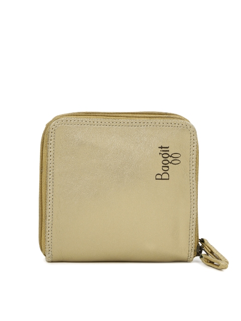 

Baggit Women Muted Gold-Toned Makeup Pouch