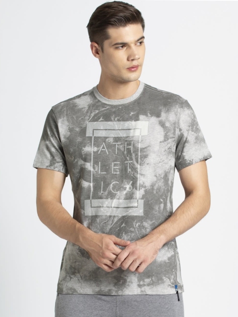 

Jockey Men Grey Printed Round Neck T-shirt