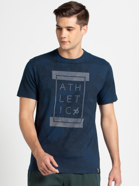 

Jockey Men Blue Printed Round Neck T-shirt