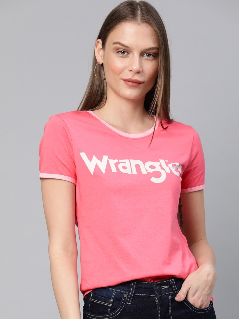 

Wrangler Women Pink Printed Round Neck T-shirt