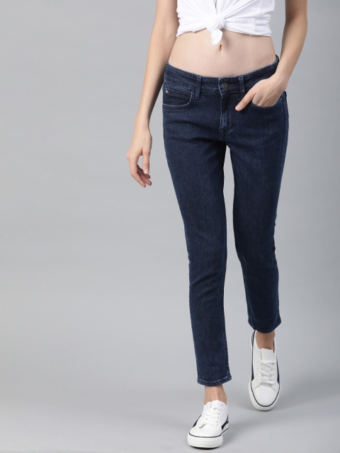 

Lee Women Blue Sofia Skinny Fit Mid-Rise Clean Look Stretchable Cropped Jeans