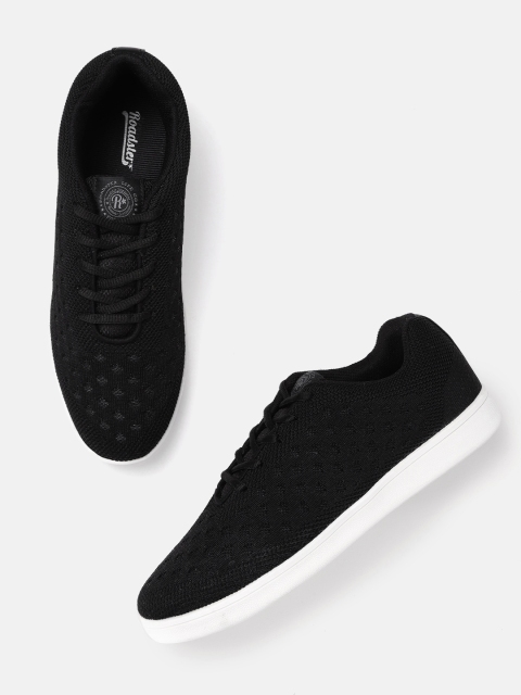 

Roadster Men Black Woven Design Sneakers