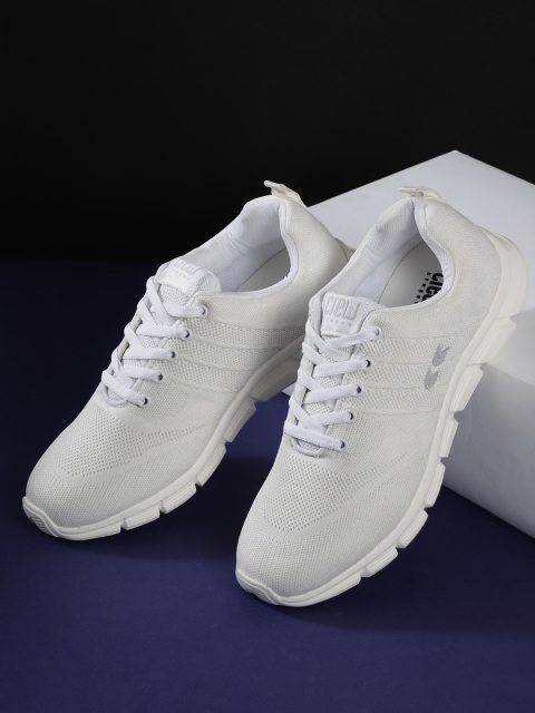 

Crew STREET Men White Woven Design Running Shoes
