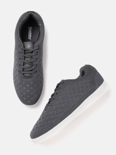 

Roadster Men Charcoal Grey Woven Design Sneakers