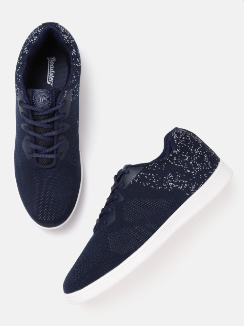 

Roadster Men Navy Blue & Grey Woven Design Sneakers