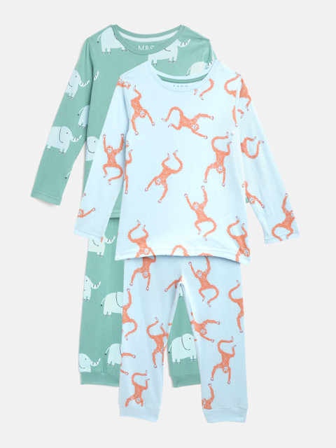 

Marks & Spencer Kids Pack of 2 Printed Night Suits, Green