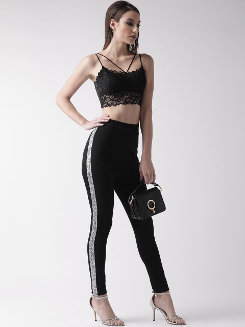 

plusS Women Black Solid Jeggings