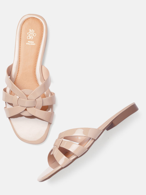 

Tresmode Women Pink Solid Open Toe Flats