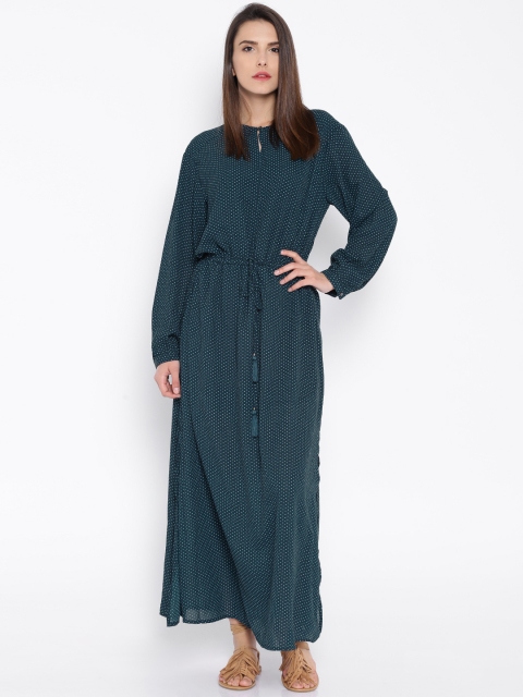 

Tokyo Talkies Teal Green Printed Maxi Dress