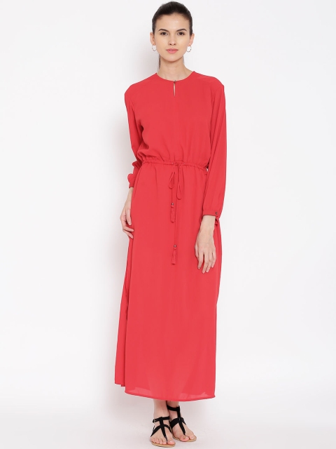 

Tokyo Talkies Red Semi-Sheer Maxi Dress