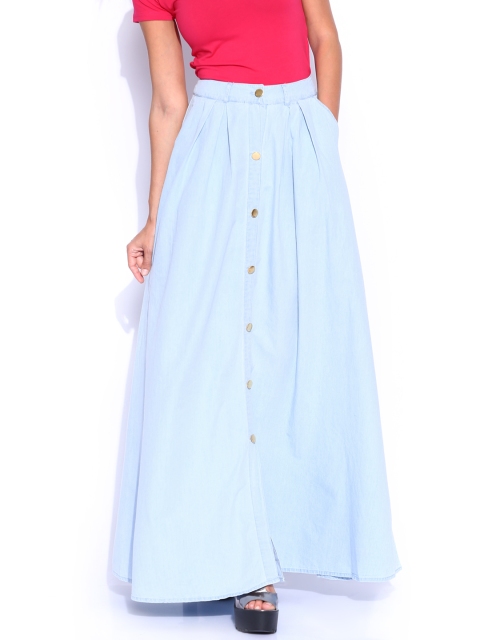 

Tokyo Talkies Light Blue Flared Maxi Skirt