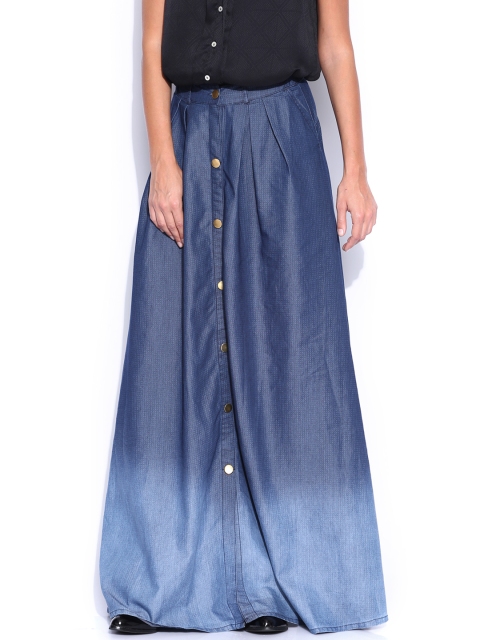 

Tokyo Talkies Blue OmFlared Maxi Skirt