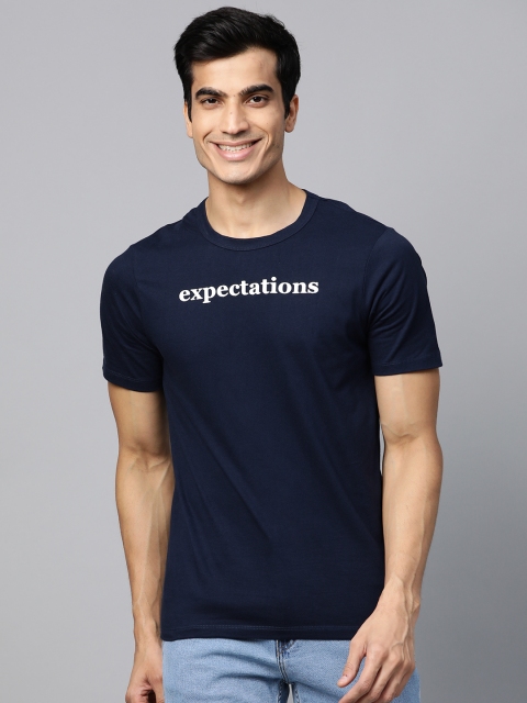 

Mast & Harbour Men Navy Blue Printed Round Neck T-shirt
