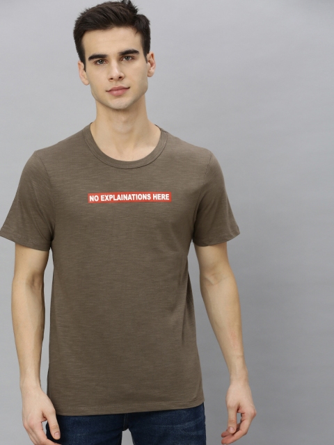 

Mast & Harbour Men Brown Printed Round Neck T-shirt