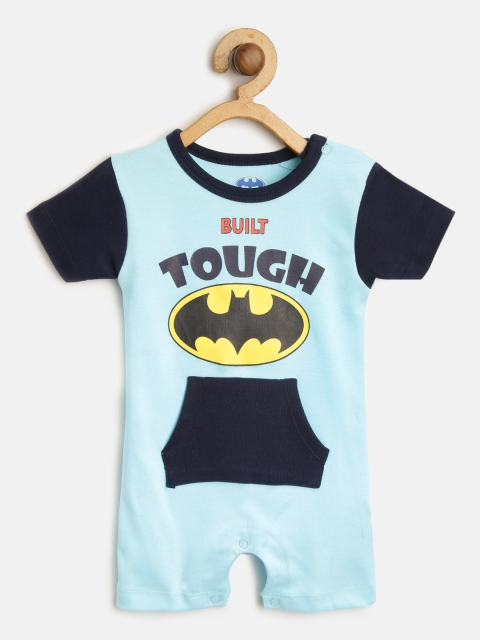 

Moms Love Boys Blue Batman Logo Print Rompers