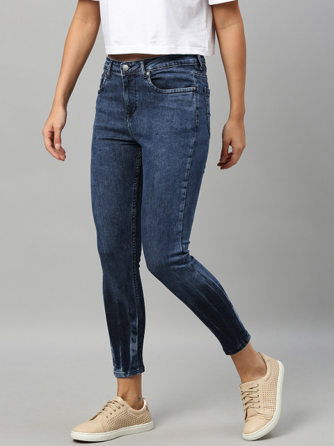 

Mast & Harbour Women Blue Skinny Fit Mid-Rise Clean Look Stretchable Jeans
