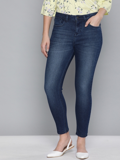 

Mast & Harbour Women Blue Skinny Fit High-Rise Clean Look Stretchable Cropped Jeans
