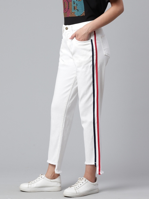 

Mast & Harbour Women White Boyfriend Fit Mid-Rise Clean Look Jeans