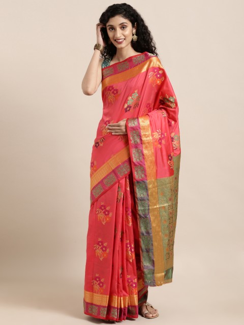 

Saree Swarg Pink Woven Design Banarasi Saree