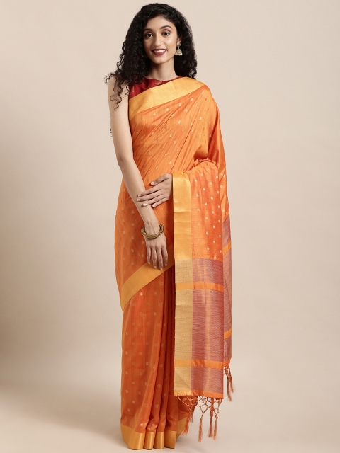 

Saree Swarg Orange Woven Design Banarasi Saree