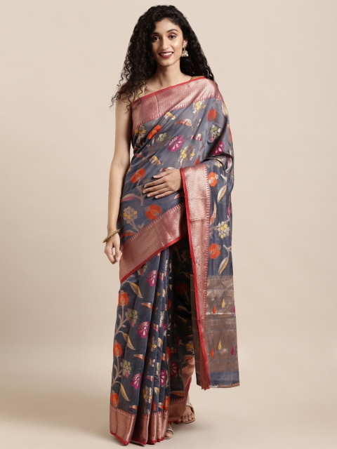 

Saree Swarg Grey Woven Design Banarasi Saree