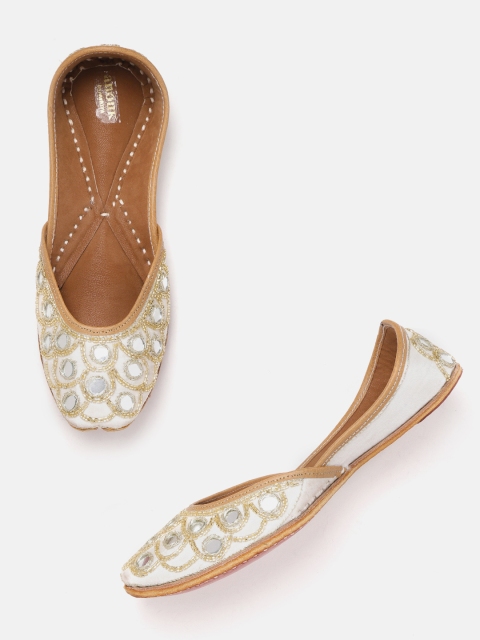 

Anouk Women White Embellished Mojaris
