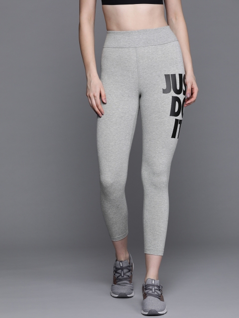

Nike Women Grey Melange Printed AS NSW LGSE 7/8 HW Cropped Tights