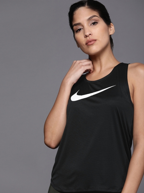 

Nike Women Black Printed SWSH RUN Tank Top