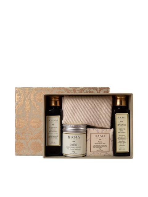 

KAMA AYURVEDA Unisex Bath & Body Gift Set, Beige