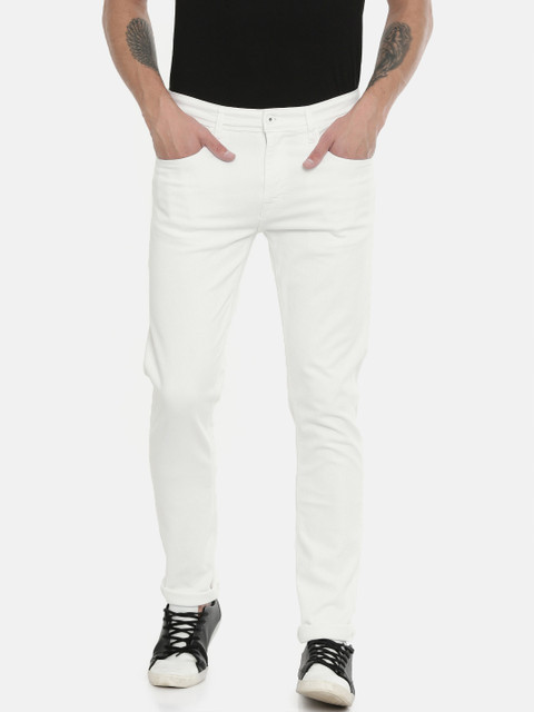 

Pepe Jeans Men White Ivano Vapour Slim Fit Mid-Rise Clean Look Stretchable Jeans