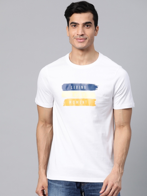 

Mast & Harbour Men White Printed Round Neck T-shirt