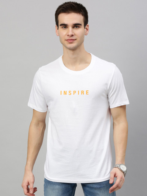 

Mast & Harbour Men White Printed Round Neck T-shirt