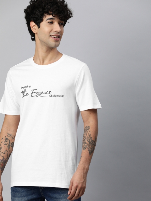 

Mast & Harbour Men White Printed Round Neck T-shirt