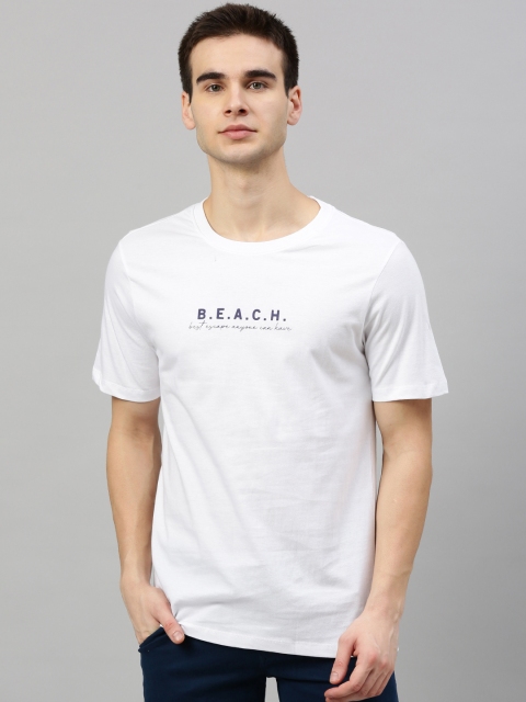 

Mast & Harbour Men White Printed Round Neck T-shirt