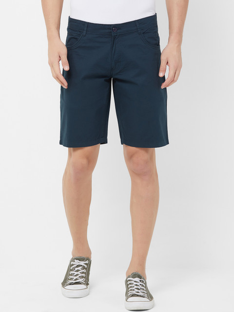 

FiTZ Men Navy Blue Solid Regular Fit Regular Shorts