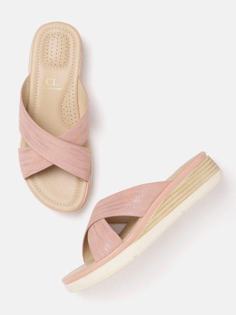 

Carlton London Women Dusty Pink Woven Design Comfort Heels
