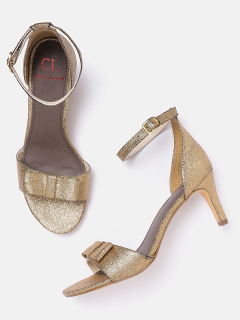 

Carlton London Women Gold-Toned Mid-Top Shimmer Heels