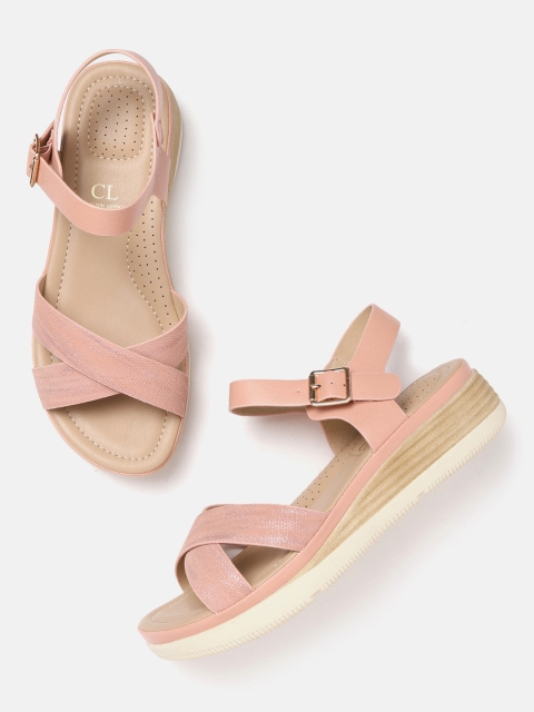 

Carlton London Women Peach-Coloured Woven Design Comfort Heels