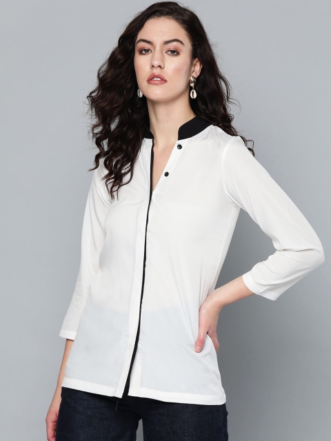 

Trend Arrest Women White Regular Fit Solid Casual Shirt