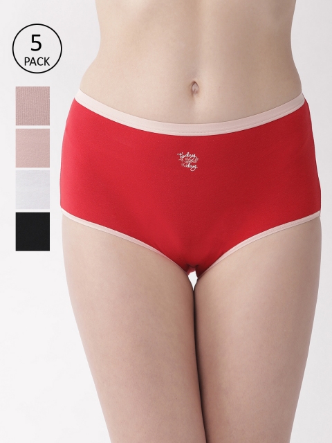 

Marks & Spencer Women Pack Of 5 High-Rise Hipster Briefs T611247X, Pink