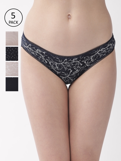 

Marks & Spencer Women Pack Of 5 Basic Briefs T611236X, Navy blue