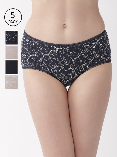 

Marks & Spencer Women Pack of 5 Hipster Briefs T611234X, Navy blue