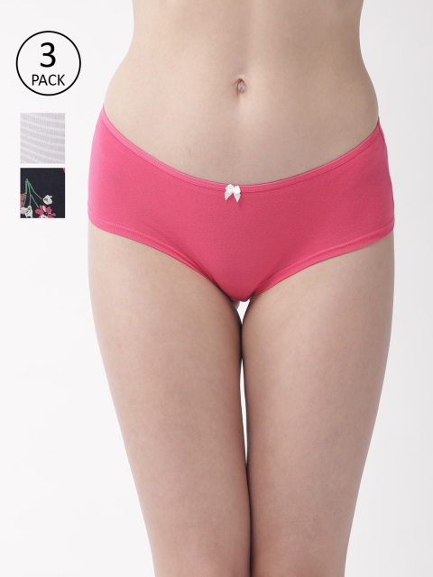 

Marks & Spencer Women Pack Of 3 Low-Rise Boy Shorts T614136, Pink