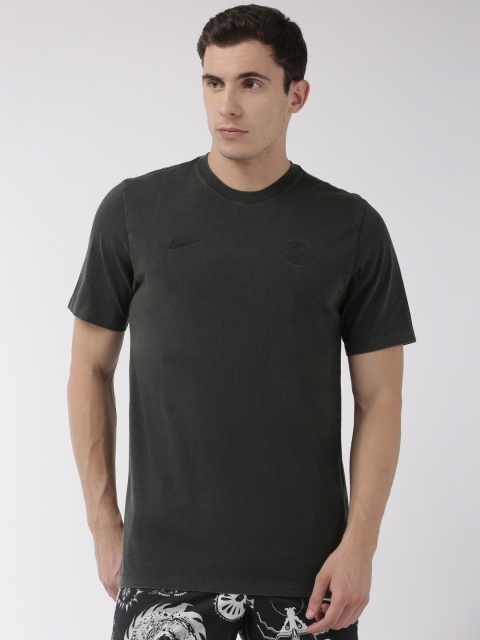 

Nike Men Charcoal Grey Solid PSG RETRO Round Neck T-shirt