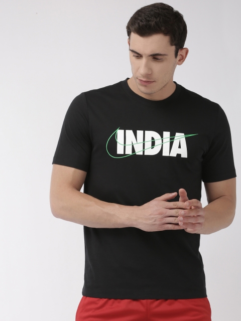 

Nike Men Black Printed INDIA SWOOSH CITY Round Neck T-shirt