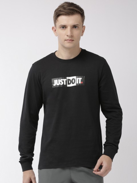 

Nike Men Black Printed AS M NSW JDI LS Round Neck T-shirt