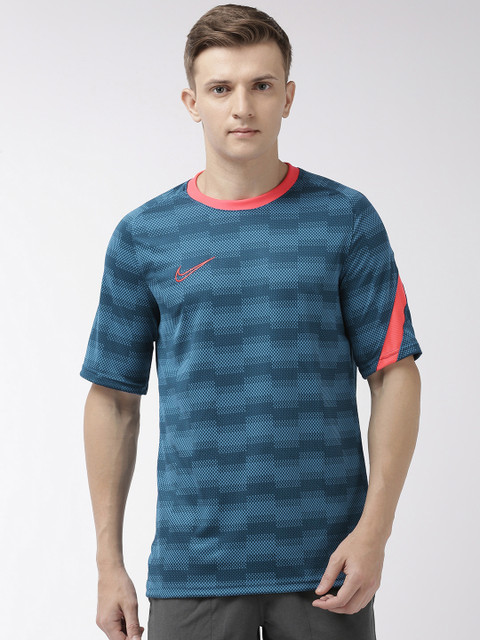 

Nike Men Blue Printed Dri-Fit Round Neck T-shirt
